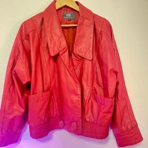 Vintage Red Leather Jacket